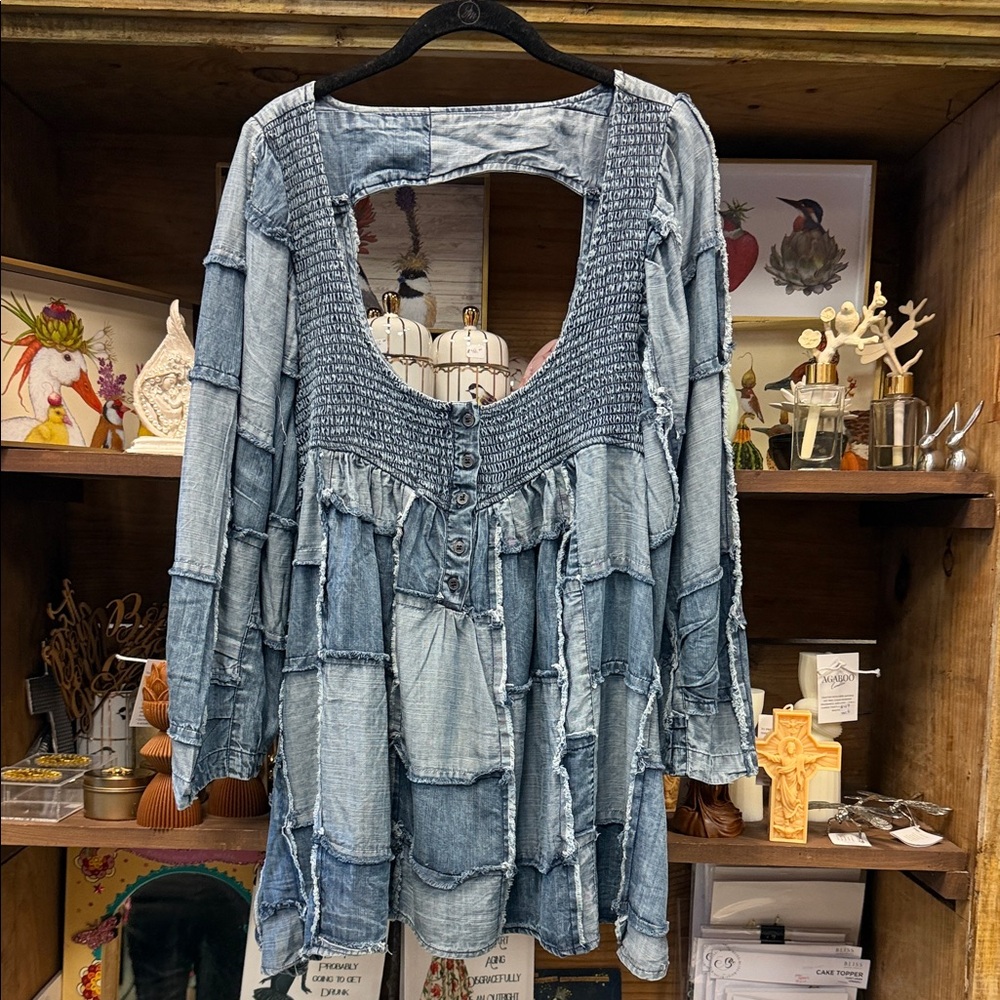 A Rare Bird Patchwork Denim Women's Top